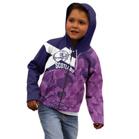 Scotland Rugby Custom Kid Hoodie Go Scottish Thistle Purple Version - Wonder Print Shop
