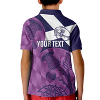 Scotland Rugby Custom Kid Polo Shirt Go Scottish Thistle Purple Version - Wonder Print Shop