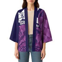 Scotland Rugby Custom Kimono Go Scottish Thistle Purple Version - Wonder Print Shop