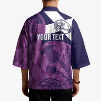 Scotland Rugby Custom Kimono Go Scottish Thistle Purple Version - Wonder Print Shop