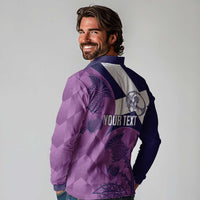 Scotland Rugby Custom Long Sleeve Polo Shirt Go Scottish Thistle Purple Version - Wonder Print Shop