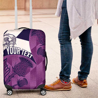 Scotland Rugby Custom Luggage Cover Go Scottish Thistle Purple Version - Wonder Print Shop