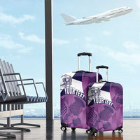 Scotland Rugby Custom Luggage Cover Go Scottish Thistle Purple Version - Wonder Print Shop