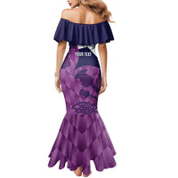 Scotland Rugby Custom Mermaid Dress Go Scottish Thistle Purple Version - Wonder Print Shop