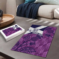 Scotland Rugby Custom Puzzle Go Scottish Thistle Purple Version LT14