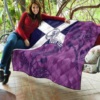 Scotland Rugby Custom Quilt Go Scottish Thistle Purple Version - Wonder Print Shop