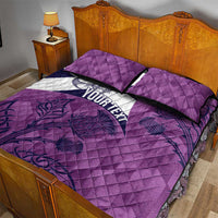 Scotland Rugby Custom Quilt Bed Set Go Scottish Thistle Purple Version - Wonder Print Shop