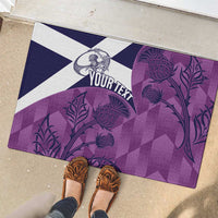 Scotland Rugby Custom Rubber Doormat Go Scottish Thistle Purple Version - Wonder Print Shop