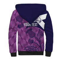 Scotland Rugby Custom Sherpa Hoodie Go Scottish Thistle Purple Version - Wonder Print Shop
