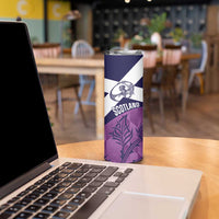 Scotland Rugby Custom Skinny Tumbler Go Scottish Thistle Purple Version - Wonder Print Shop