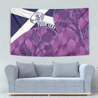 Scotland Rugby Custom Tapestry Go Scottish Thistle Purple Version - Wonder Print Shop