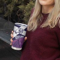 Scotland Rugby Custom Tumbler Cup Go Scottish Thistle Purple Version - Wonder Print Shop