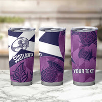 Scotland Rugby Custom Tumbler Cup Go Scottish Thistle Purple Version - Wonder Print Shop