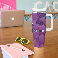 Scotland Rugby Custom Tumbler With Handle Go Scottish Thistle Purple Version - Wonder Print Shop