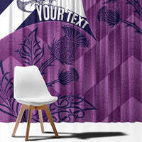 Scotland Rugby Custom Window Curtain Go Scottish Thistle Purple Version - Wonder Print Shop