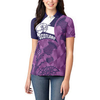 Scotland Rugby Custom Women Polo Shirt Go Scottish Thistle Purple Version - Wonder Print Shop