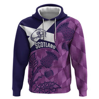 Scotland Rugby Custom Zip Hoodie Go Scottish Thistle Purple Version - Wonder Print Shop