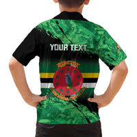 Persionalized Dominica 1978 Family Matching Off Shoulder Short Dress and Hawaiian Shirt Dominik Independence Anniversary Grunge Style - Wonder Print Shop