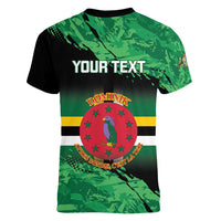 Persionalized Dominica 1978 Women V-Neck T-Shirt Dominik Independence Anniversary Grunge Style - Wonder Print Shop