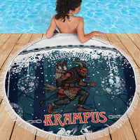 Gruss vom Krampus Christmas Beach Blanket Creepy Xmas Devil - Wonder Print Shop