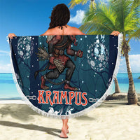 Gruss vom Krampus Christmas Beach Blanket Creepy Xmas Devil - Wonder Print Shop