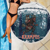 Gruss vom Krampus Christmas Beach Blanket Creepy Xmas Devil - Wonder Print Shop