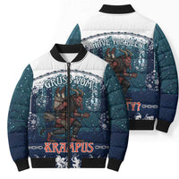 Gruss vom Krampus Christmas Bomber Puffer Jacket Creepy Xmas Devil - Wonder Print Shop