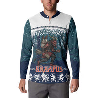 Gruss vom Krampus Christmas Button Sweatshirt Creepy Xmas Devil - Wonder Print Shop