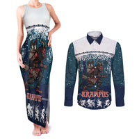 Gruss vom Krampus Christmas Couples Matching Tank Maxi Dress and Long Sleeve Button Shirt Creepy Xmas Devil - Wonder Print Shop