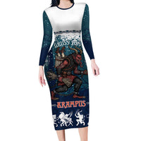 Gruss vom Krampus Christmas Family Matching Long Sleeve Bodycon Dress and Hawaiian Shirt Creepy Xmas Devil - Wonder Print Shop