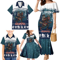 Gruss vom Krampus Christmas Family Matching Mermaid Dress and Hawaiian Shirt Creepy Xmas Devil - Wonder Print Shop