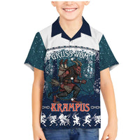 Gruss vom Krampus Christmas Family Matching Mermaid Dress and Hawaiian Shirt Creepy Xmas Devil - Wonder Print Shop