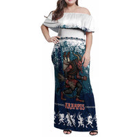 Gruss vom Krampus Christmas Family Matching Off Shoulder Maxi Dress and Hawaiian Shirt Creepy Xmas Devil - Wonder Print Shop