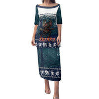 Gruss vom Krampus Christmas Family Matching Puletasi and Hawaiian Shirt Creepy Xmas Devil - Wonder Print Shop
