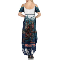 Gruss vom Krampus Christmas Family Matching Summer Maxi Dress and Hawaiian Shirt Creepy Xmas Devil - Wonder Print Shop