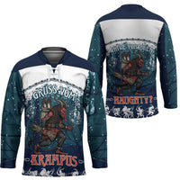 Gruss vom Krampus Christmas Hockey Jersey Creepy Xmas Devil - Wonder Print Shop