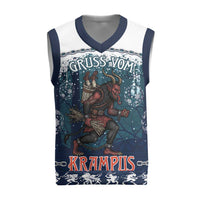Gruss vom Krampus Christmas Knitted V-Neck Vest Creepy Xmas Devil - Wonder Print Shop