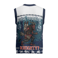 Gruss vom Krampus Christmas Knitted V-Neck Vest Creepy Xmas Devil - Wonder Print Shop