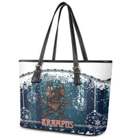 Gruss vom Krampus Christmas Leather Tote Bag Creepy Xmas Devil - Wonder Print Shop
