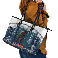 Gruss vom Krampus Christmas Leather Tote Bag Creepy Xmas Devil - Wonder Print Shop
