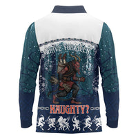 Gruss vom Krampus Christmas Long Sleeve Polo Shirt Creepy Xmas Devil - Wonder Print Shop