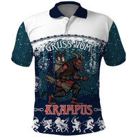 Gruss vom Krampus Christmas Polo Shirt Creepy Xmas Devil - Wonder Print Shop