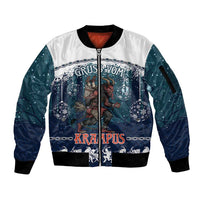 Gruss vom Krampus Christmas Sleeve Zip Bomber Jacket Creepy Xmas Devil - Wonder Print Shop