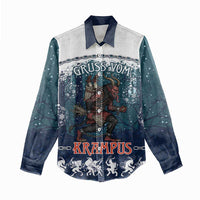 Gruss vom Krampus Christmas Women Casual Shirt Creepy Xmas Devil - Wonder Print Shop