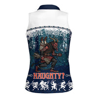 Gruss vom Krampus Christmas Women Sleeveless Polo Shirt Creepy Xmas Devil - Wonder Print Shop