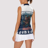 Gruss vom Krampus Christmas Women Sleeveless Polo Shirt Creepy Xmas Devil - Wonder Print Shop