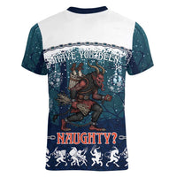 Gruss vom Krampus Christmas Women V-Neck T-Shirt Creepy Xmas Devil - Wonder Print Shop