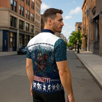 Gruss vom Krampus Christmas Zipper Polo Shirt Creepy Xmas Devil - Wonder Print Shop