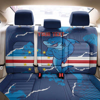 Custom Cape Verde Football Back Car Seat Cover Go Blue Sharks - Mascot Version - Wonder Print Shop