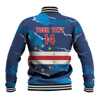 Custom Cape Verde Football Baseball Jacket Go Blue Sharks - Mascot Version - Wonder Print Shop